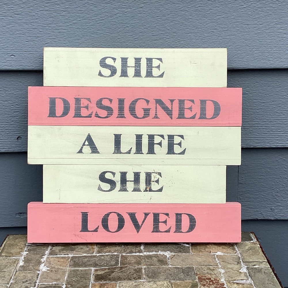 Francesca's Collections Pink and Cream Inspirational Wall Art